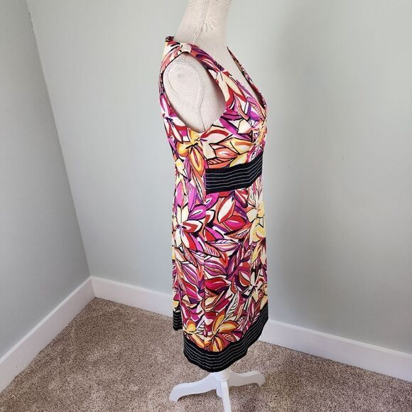 D By Limited Women’s Sleeveless Splice Neck Faux Wrap Floral Midi Dress Size 8 - Picture 3 of 7